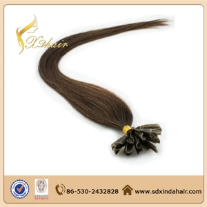 Китай Wholesale price 100 cheap 100 keratin u tip human hair extension производителя