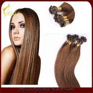 중국 Wholesale price high quality 100% Brazilian nail tip human hair U tip hair extension 제조업체