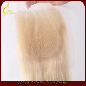China Wholesale price high quality Brazilian virgin remy human hair free part middle part three part full lace frontal closure fabricante