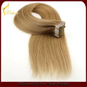 An tSín Wholesale price high quality glue 100% Indian virgin remy hair keratin glue double drawn tape hair extension déantóir