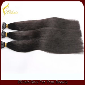 An tSín Wholesale price hot sale Brazilian virgin remy hair silky straight wave double drawn I tip hair extension stick tip human hair déantóir