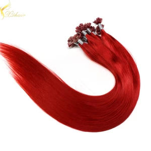 中国 Wholesale price remy italian keratin double drawn flat tip keratin hair extensions メーカー