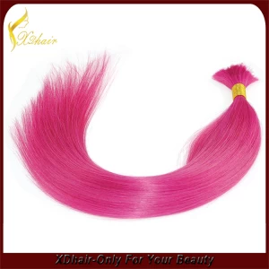China Wholesale price top grade 100% Brazilian virgin human bulk hair without weft full ends hair bulk extension manufacturer