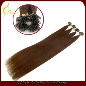 中国 Wholesale price top quality 100% Brazilian remy human hair flat tip hair extension メーカー