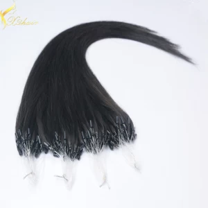 porcelana Wholesale price top quality silicone micro rings double drawn micro ring hair extension curly fabricante