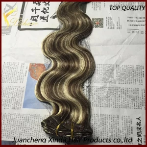 China Groothandel topkwaliteit 7A kwaliteit maagd haarverlenging goedkope hair extensions clip volledig hoofd fabrikant