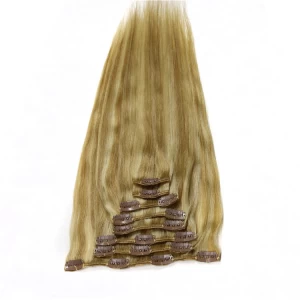 Cina alibaba express china new products 100% virgin brazilian indian remy human hair clip in hair extension produttore