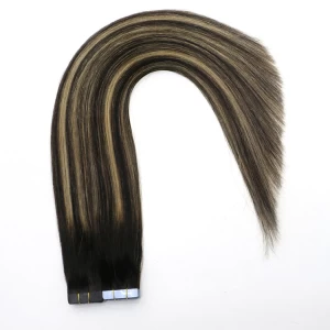 Cina black color hair for black women virgin brazilian indian remy human PU tape hair extension produttore