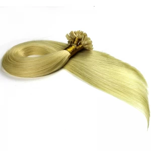 China blond  color flat tip hair extensions manufacturer