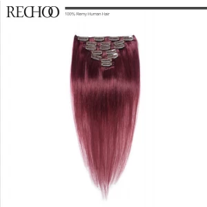 중국 brazilian clip hair virgin human hair clip in hair extension 제조업체