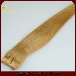 China Braziliaanse remy human hair inslag uitbreiding # 27 Tangle vrij vergieten gratis menselijk haar weave verlenging fabrikant