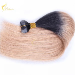 porcelana cheap peruvian human hair two tone #1bT#blonde ombre tape hair extension fabricante