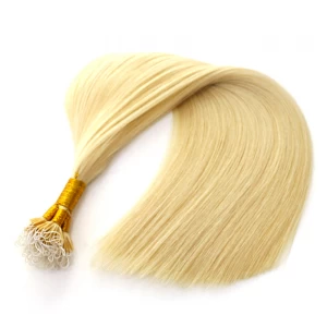 porcelana double drawn cheap blonde color #613 100% virgin brazilian indian remy human hair nano link ring hair extension wholesale fabricante
