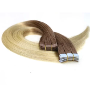 An tSín double drawn full end no chemical virgin brazilian indian remy human PU tape hair extension déantóir
