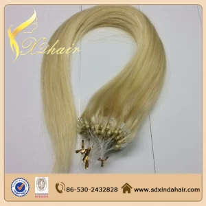 China fashion European micro ring hair extensions micro loop ring remy hair extension fabricante