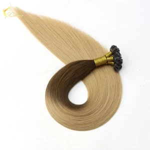 中国 flat tip cheap hair extension 22" Silky Straight Wave Brazilian remy ombre hair 制造商