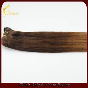 Китай hot sale cheap straight ombre remy clip in hair extension производителя