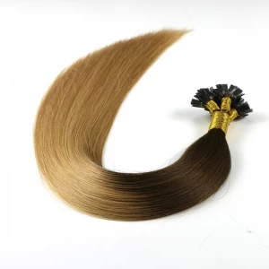 An tSín indian human ombre color flat tip hair extensions déantóir