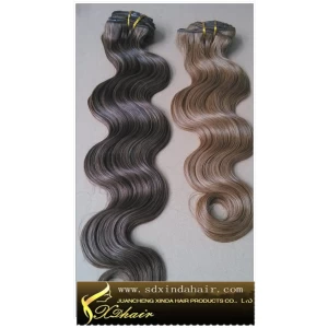 China low price 100% human remy hair weft, silky straight 8-32 inch/18pcs clip on hair extension manufacturer