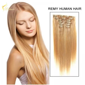 China natural color full sets virgin hair clip in hair extensions #1b remy human hair fabrikant
