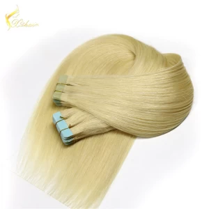 중국 new design directly factory best quality lighest 100 percent remy human hair super tape no tangle single sided tape extensions 제조업체