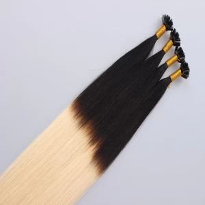 Chine ombre color nail tip hair extensions fabricant