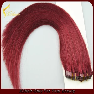 China remy softy super sticker 4*1cm wholesale human hair red tape hair extension Hersteller