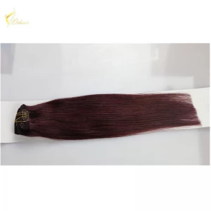中国 single drawn #99j natural straight clip in hair extensions for black women free sample 制造商