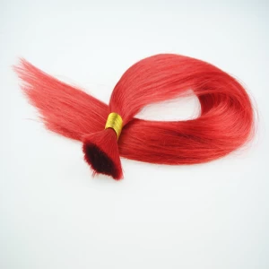 中国 straigh wave red color  bulk hair extensions メーカー