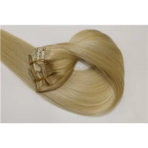Cina thick remy full head lace weft clip in human hair extension produttore