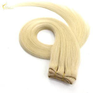 An tSín 24 inch 100% Unprocessed Straight Bleach Blonde(#613) Remy Human Hair Weft Extensions 100 Grams déantóir