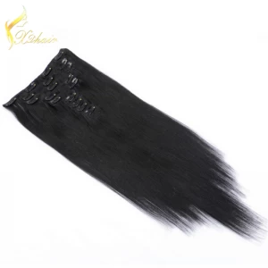 Chine top quality 150g remy clip in hair extension/100% human hair extension fabricant