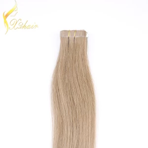 China top quality 20inch double drawn brazilian virgin 1*4cm tape hair manufacturer