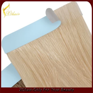 China top quality light color human hair extension PU skin weft/tape hair fabricante