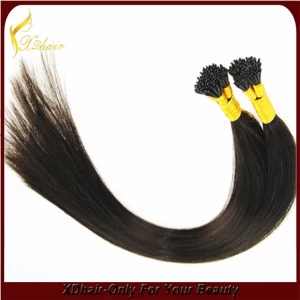 Chine top quality no shedding blond /black /mixed colored i tip hair extensions wholesale fabricant