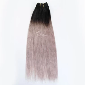 porcelana top quality two tone #1b/#grey color hair weave bundles sew in human hair weave ombre hair fabricante