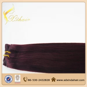 China unprocessed 5A brazilian straight virgin human remy hair weft wholesale fabricante