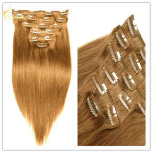 porcelana unprocessed clip in hair extension for white woman Piano color human hair weave chinese human hair extension fabricante