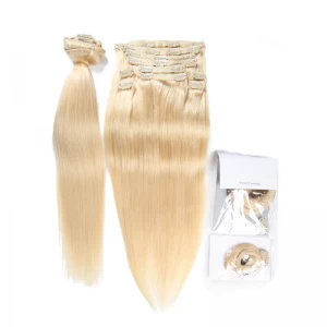 China very cheap Honey Blonde Brazilian Hair kinky straight Virgin Hair clip in hair extensions fabrikant