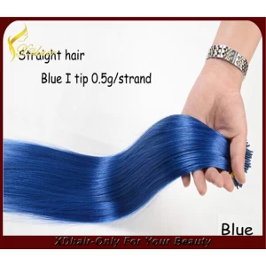 Китай wholesale 8"-32" blonded stick I tip keratin human hair extensions производителя