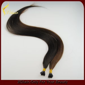 China wholesale AAAAA keratin virgin i tip brazilian hair extension manufacturer
