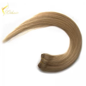China 9A grade European blond human hair wefts, blonde brazilian hair weft fabricante