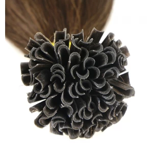 中国 wholesale factory price full cuticle cut from one donor 100% virgin brazilian remy human hair U nail tip hair extension 制造商