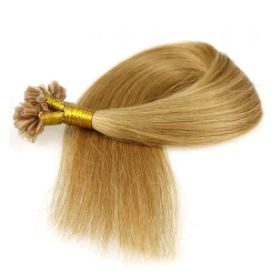 中国 wholesale factory price ombre color piano color mix color 100% virgin brazilian remy human hair U nail tip hair extension メーカー