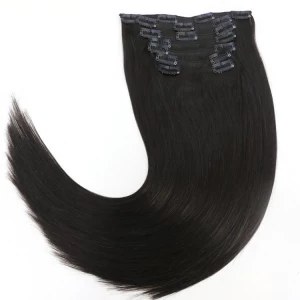 China for black women unprocessed no blend no mixed tangle free clip in hair extensions manufacturer