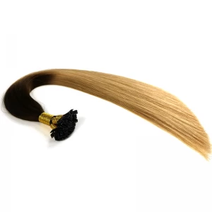 China wholesale price ombre color human flat tip  hair extensions manufacturer