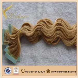 Cina wholesale price pu skin hair weft hair extension 100 tape in hair extentions produttore