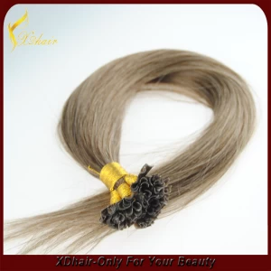 Cina commerci all'ingrosso estensione capelli legati unghie capelli prezzo vergine dei capelli remy 0.5g / strand pre produttore