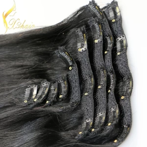 China wholesales virgin human clip in hair manufacturer