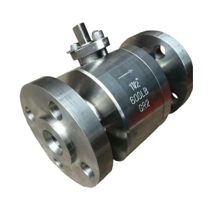 China 1 1/2'' 600LB titanium Gr 2 RF flange 2pc full port level operated ball valve manufacturer